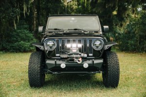Jeep Wrangler Mounting Brackets - Rugged Ridge - Grille LED Mount Bracket - Black - `18-`22